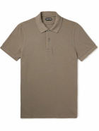 TOM FORD - Garment-Dyed Cotton-Piqué Polo Shirt - Green