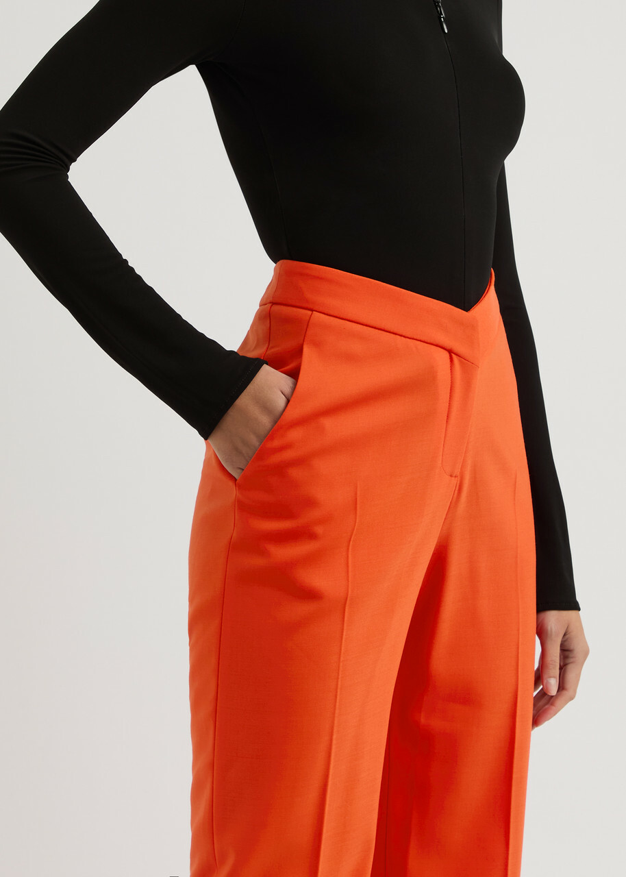 David Koma Straight-leg Stretch-wool Trousers Orange