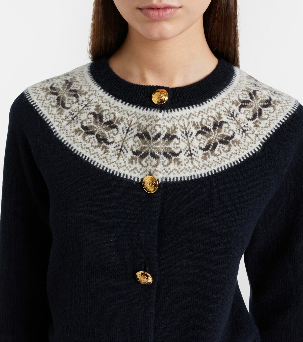 Nili Lotan Josefa Fair Isle cashmere cardigan