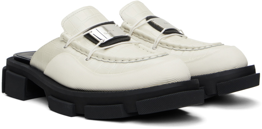 both White Gao Metal Logo Slip-On Loafers
