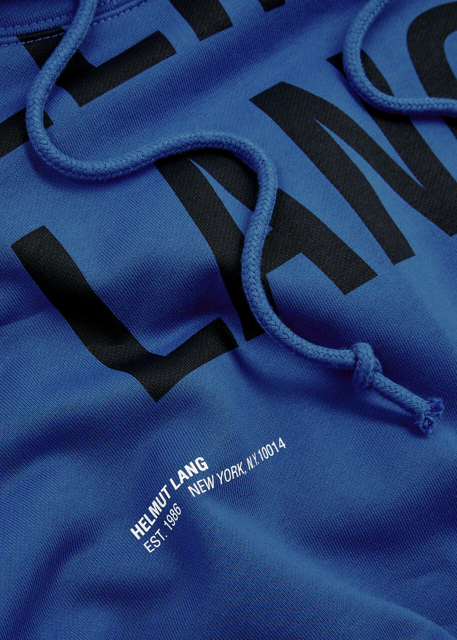 Helmut Lang Logo-print Hooded Cotton Sweatshirt Blue