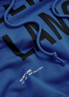 Helmut Lang Logo-print Hooded Cotton Sweatshirt Blue
