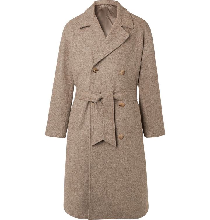 Photo: DE BONNE FACTURE - Double-Breasted Mélange Wool Coat - Neutrals