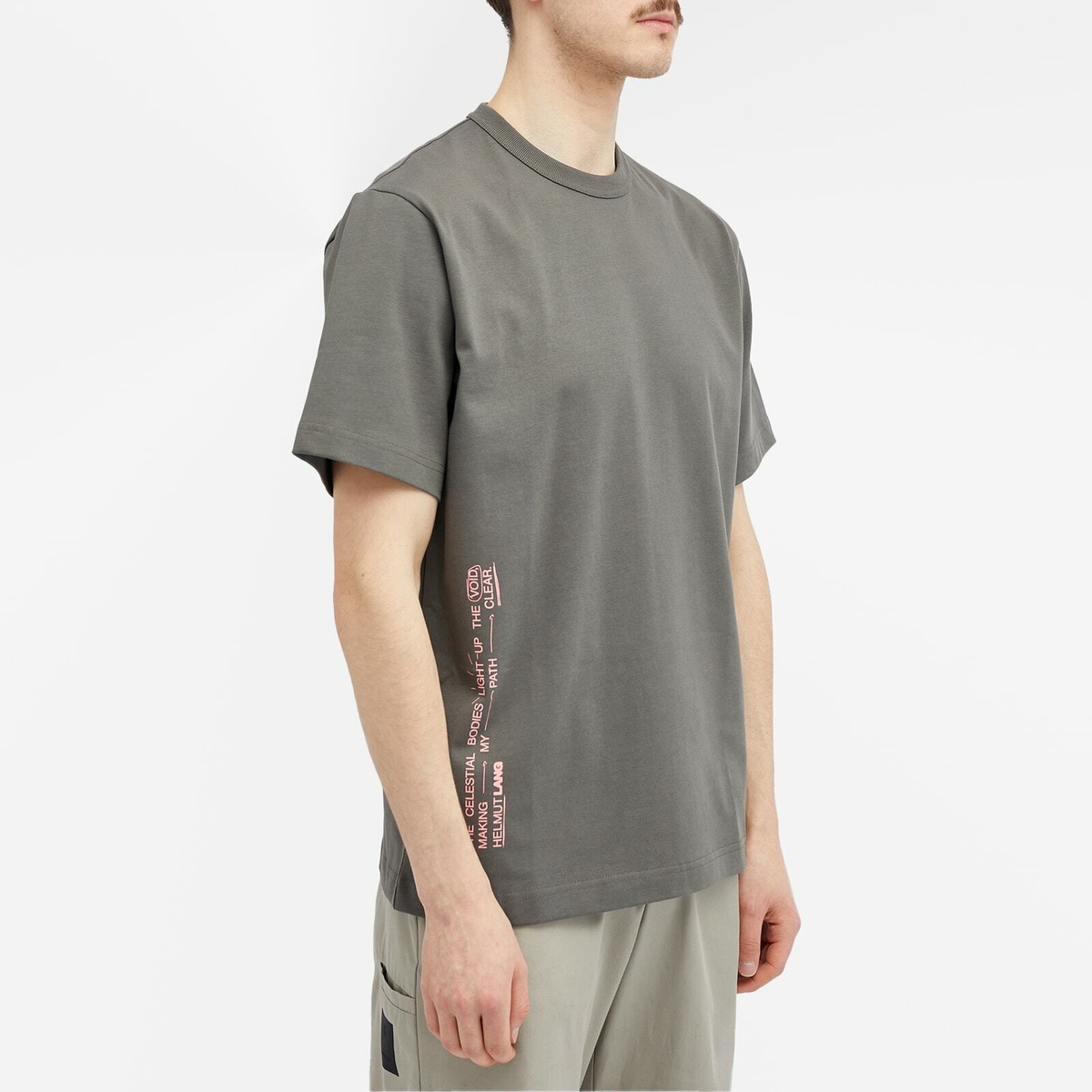 【関税込み】Helmut Lang グレー Space Tシャツ Helmut Lang Men's Outer Space T-Shirt in Ash Helmut Lang