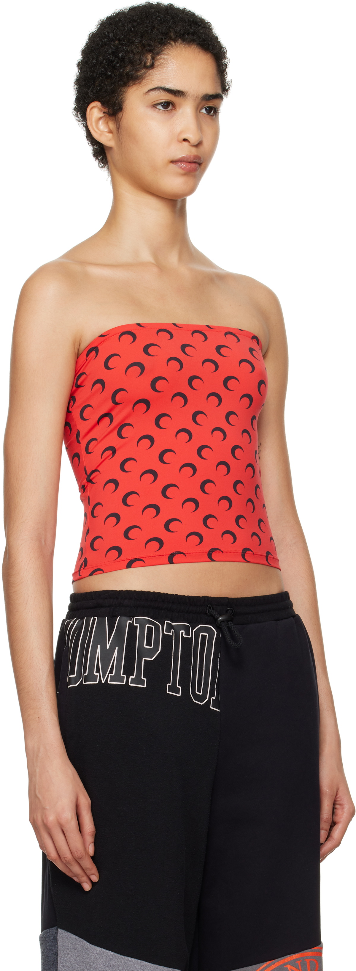 Marine Serre Red Moon Printed Jersey Second Skin Tank Top Marine Serre