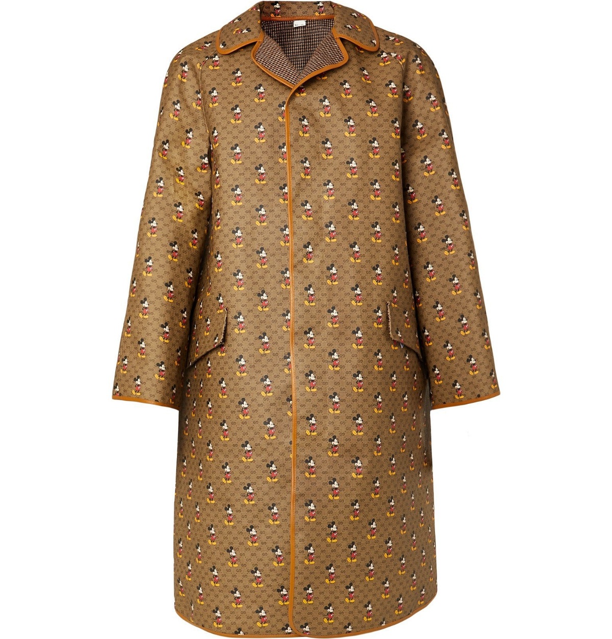 Photo: Gucci - Disney Reversible Leather-Trimmed Printed Coated-Canvas and Wool Coat - Brown