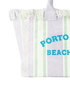 MC2 Saint Barth Porto Cervo Beach Club Striped Cotton Canvas Vanity Tote Bag