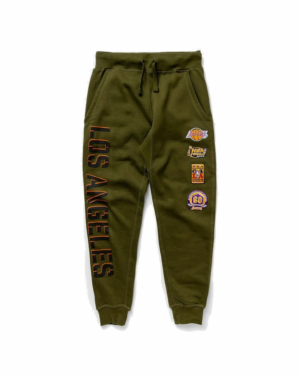 Photo: Mitchell & Ness La Lakers   Script Flight Jogger Green - Mens - Sweatpants/Team Pants