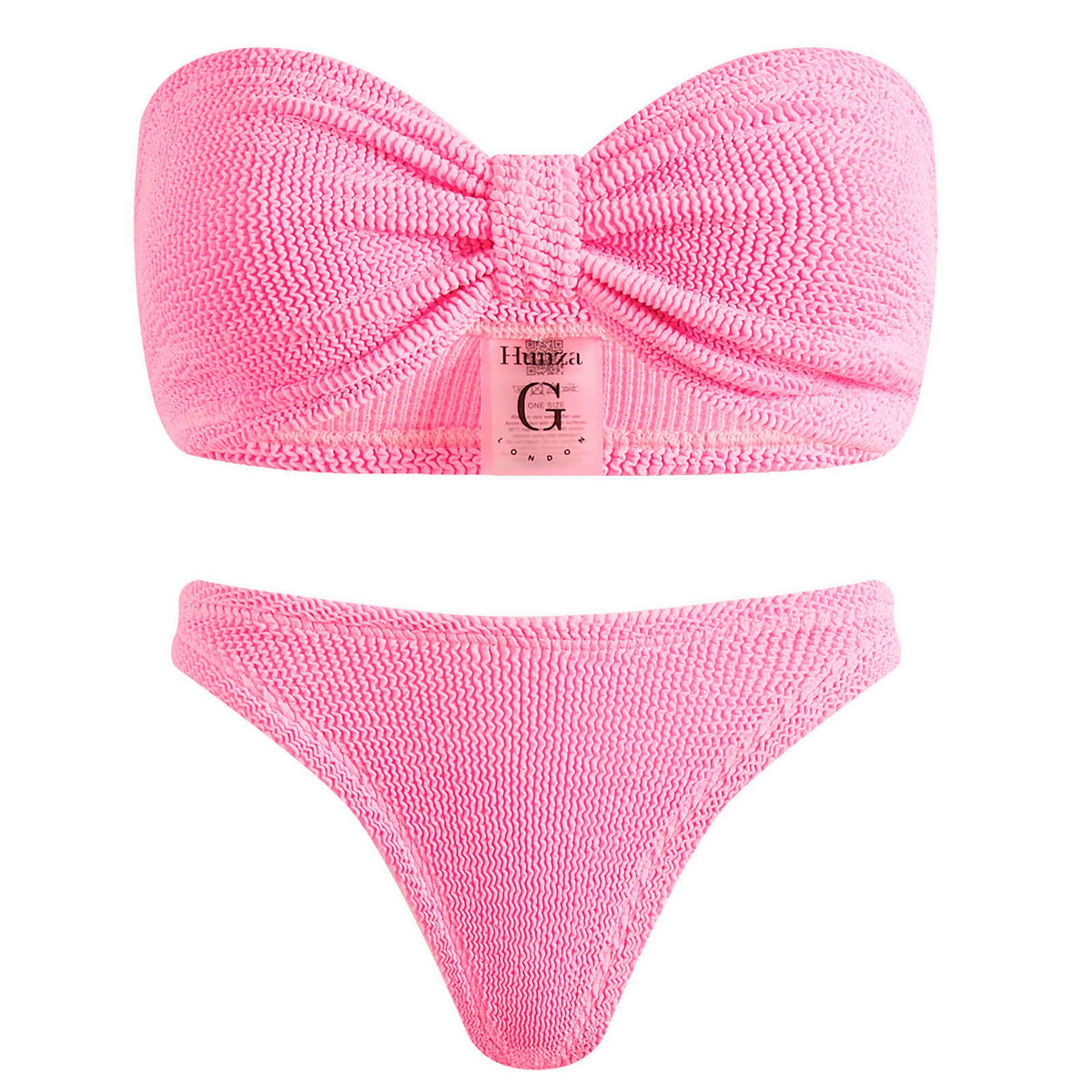 【関税込み】Hunza G ピンク Tina ビキニ Hunza G Tina Strapless Bikini Set - Bubblegum | Garmentory