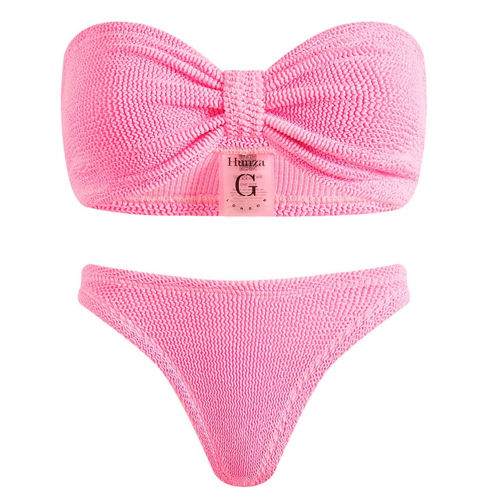 Photo: Hunza G Women's Tina Bandeau Bikini in Bubblegum 