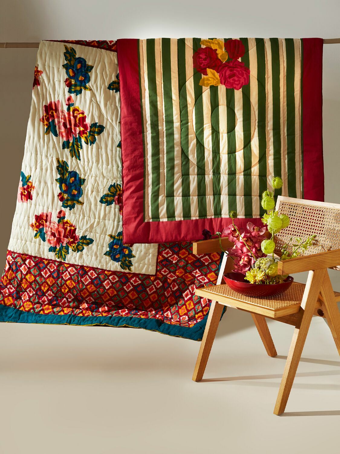 LISA CORTI Nizam Stripes Green Junior Quilt