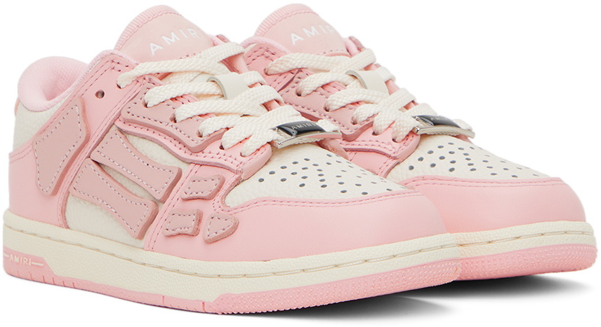 AMIRI Kids Pink & White Skel Top Low Sneakers Amiri AMIRI Kids Pink & White Skel Top Low Sneakers Amiri