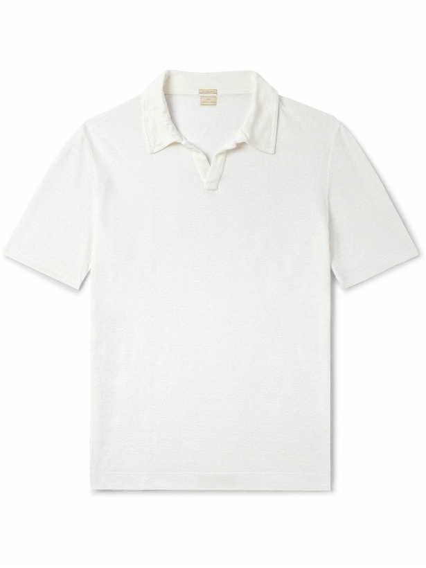 Photo: Massimo Alba - Aruba Slim-Fit Linen-Piqué Polo Shirt - White