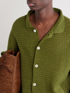 BODE - Marsh Striped Crocheted Cotton Shirt - Green