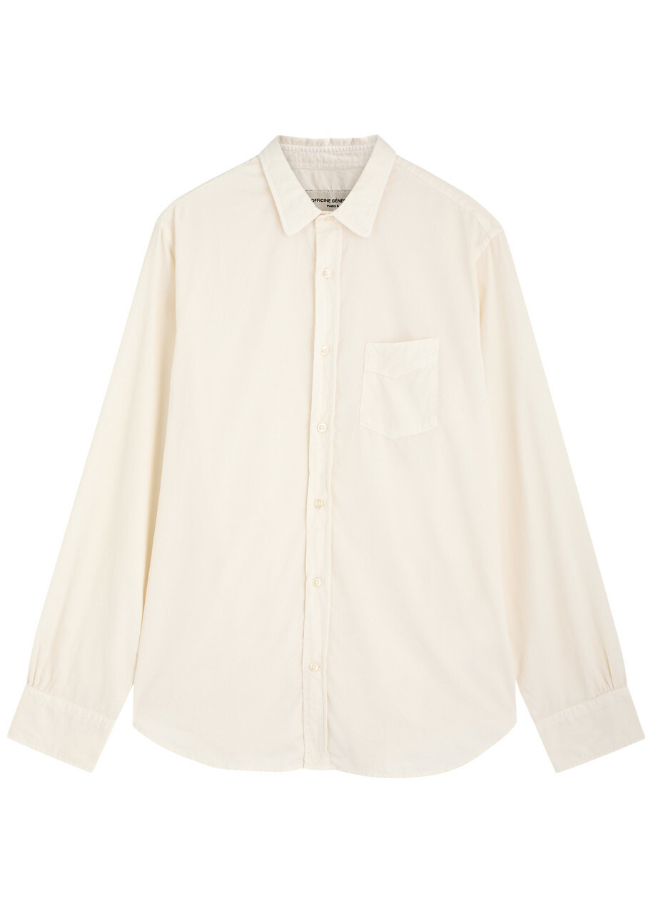 Officine Générale Lipp Corduroy Shirt Cream