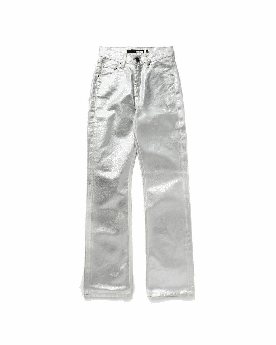 Photo: Rotate Birger Christensen Coated Denim Pants Silver - Womens - Jeans