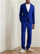 120% - Slim-Fit Linen Blazer - Blue