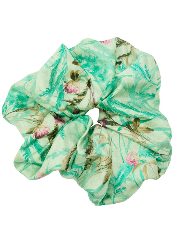 Photo: LA Double J Giga Printed Silk Scrunchie - Multicoloured - One Size