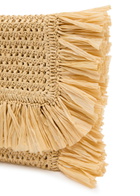 Anya Hindmarch Oversized Fringed Raffia Clutch - Natural - One Size