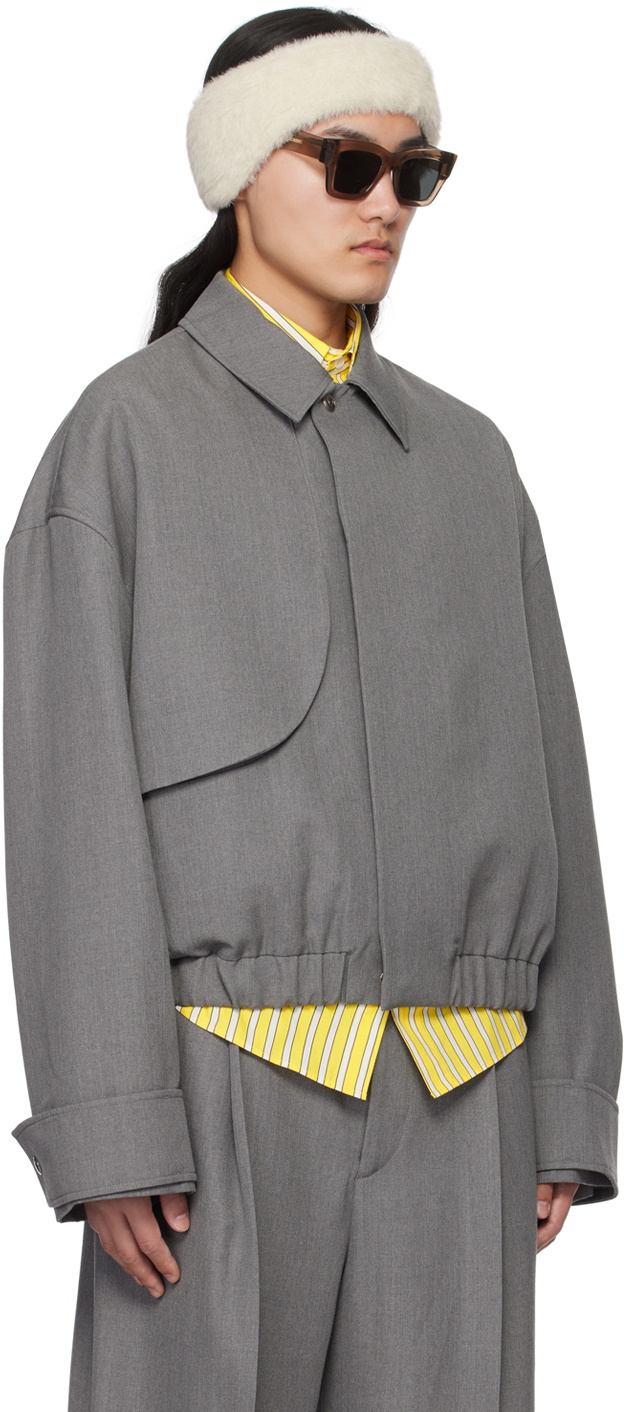 JACQUEMUS Gray Les Sculptures 'Le blouson Salti' Jacket Jacquemus