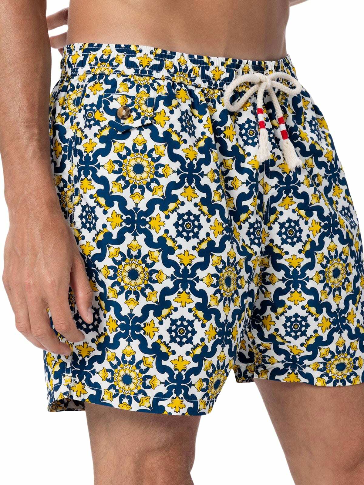 MC2 SAINT BARTH Men Lightweight Swim Shorts Lighting Zigzag Mono