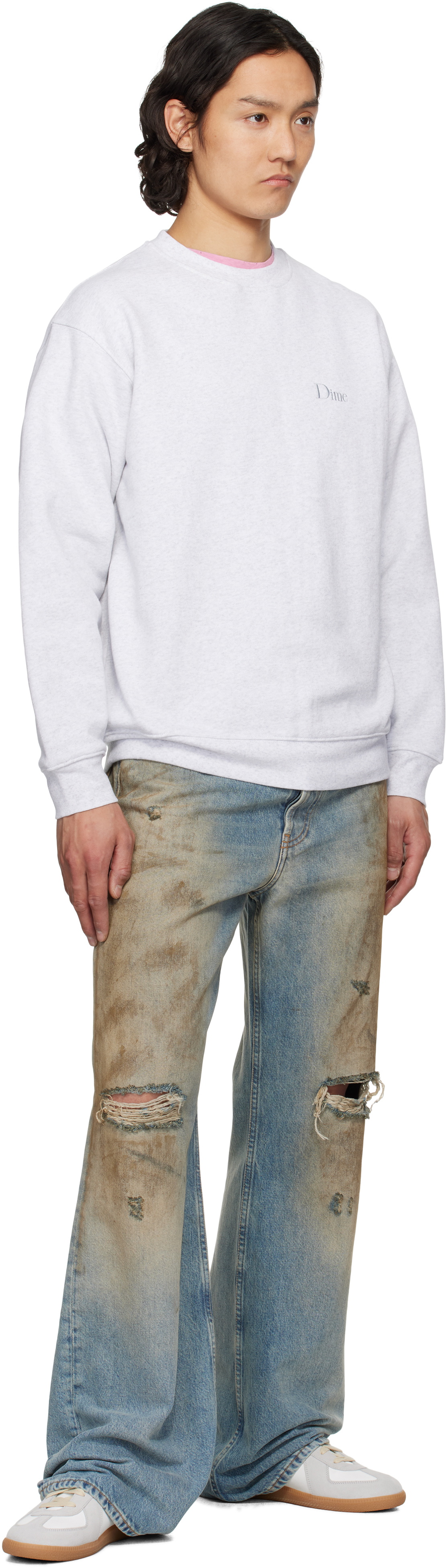 Dime Gray Classic Small Logo Crewneck Sweatshirt