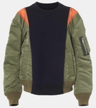 Sacai Paneled jersey and twill sweatshirt