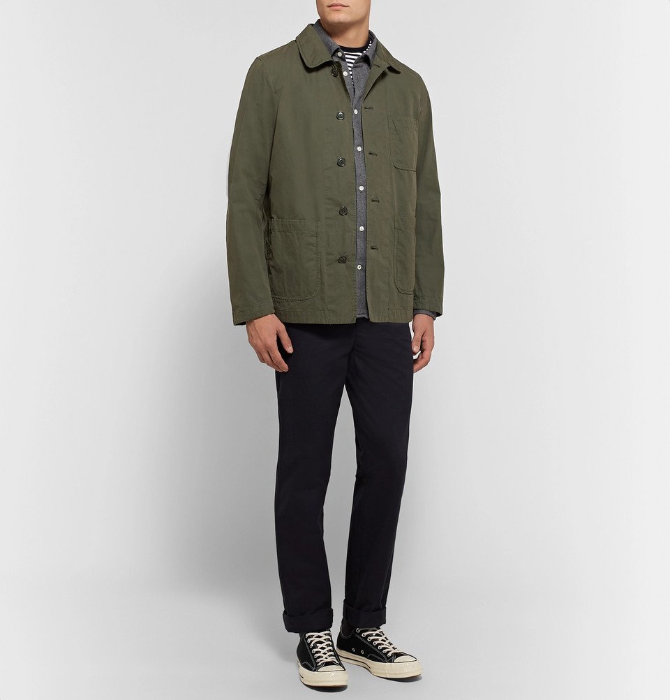 Aspesi - Garment-Dyed Cotton-Canvas Field Jacket - Men - Forest