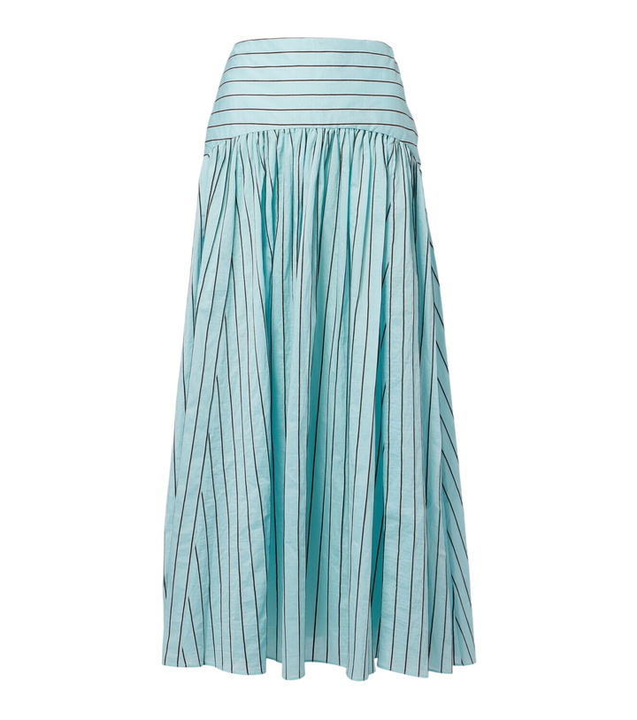 Photo: Staud Procida striped cotton-blend maxi skirt