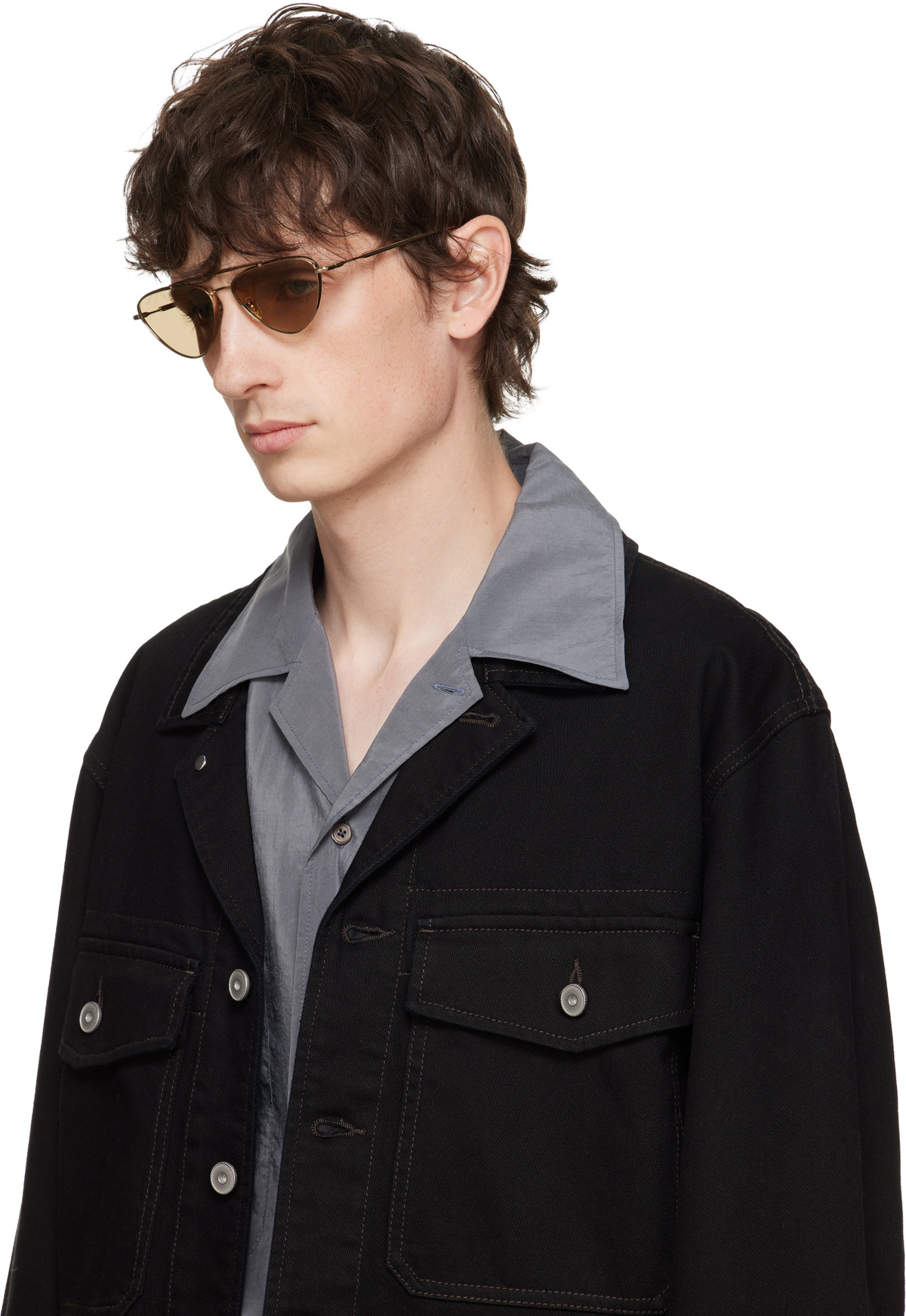 Jil Sander Gold Oliver Peoples 'Edition 1' Aviator Sunglasses