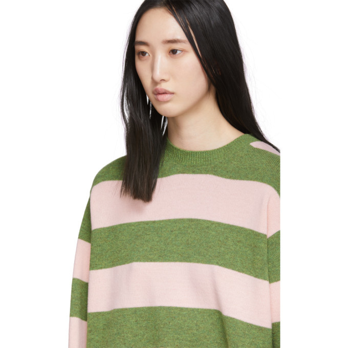 Marc Jacobs Green and Pink Wool Grunge Sweater Marc Jacobs