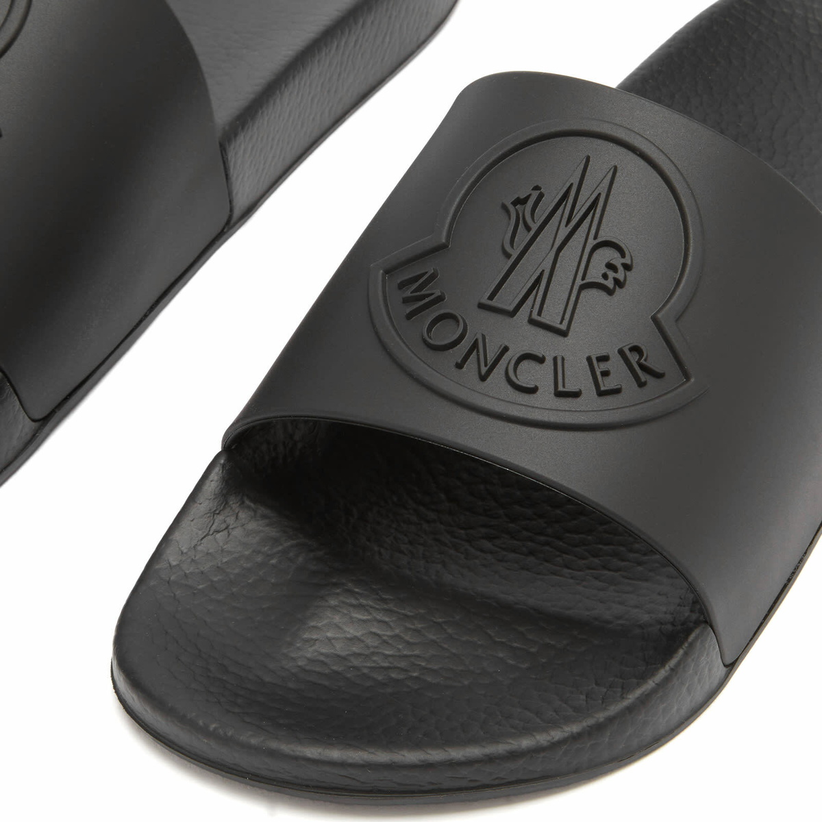 Moncler Men's Rubber Basile Slides Shoes in Black Moncler Moncler Men's Rubber Basile Slides Shoes in Black Moncler