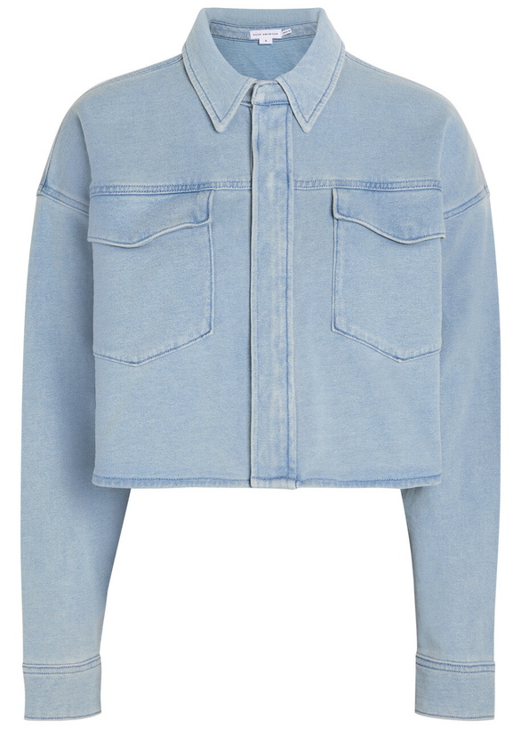 Photo: Good American Jeanius Cropped Denim Jacket Light Blue