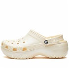 Crocs Classic Platform Shimmer Clog in Vanilla