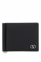 VALENTINO GARAVANI portafoglio uomo bifold pelle nera con fessure carte Black