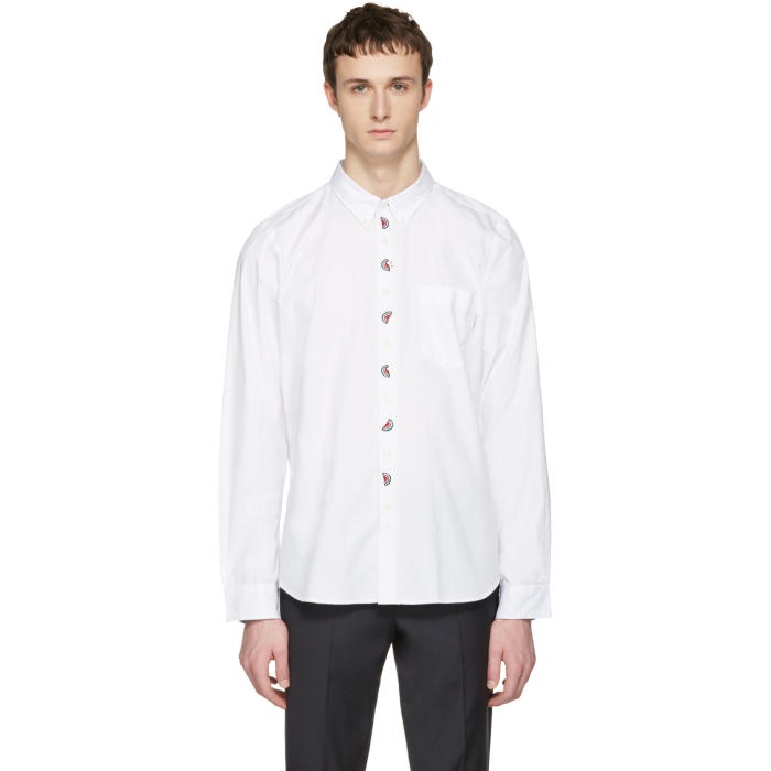 Photo: PS by Paul Smith White Embroidered Tailored Shirt