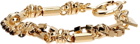 IN GOLD WE TRUST PARIS Gold Hippie Chain & Black Rhinestone Bracelet