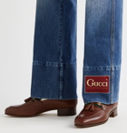 Gucci - Paride Webbing-Trimmed Tasselled Leather Loafers - Brown