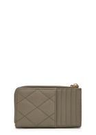 Saint Laurent Quilted Pebbled Leather Card Holder - Taupe - One Size