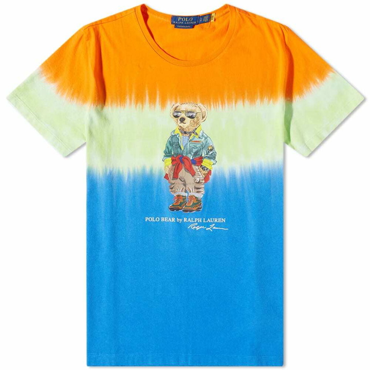 Photo: Polo Ralph Lauren Men's Tie Dye Trekking Bear T-Shirt in Sapphire Star