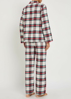 Eberjey Plaid Flannel Pyjama set White And Red