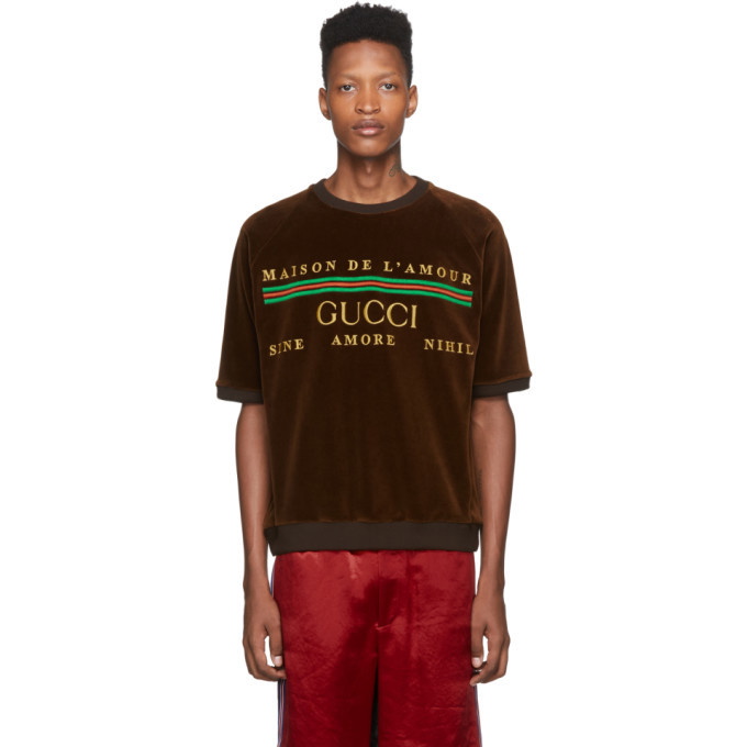 Photo: Gucci Brown Chenille Maison De lAmour T-Shirt