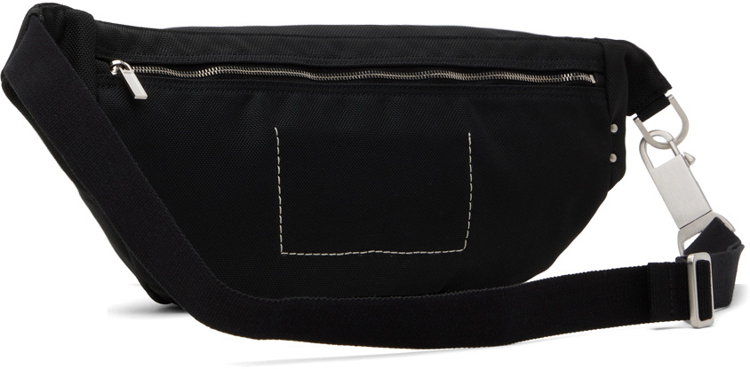 Rick Owens SMALL DUFFLE BUM 革 ウエスト バッグ 黒 Rick Owens Black Porterville Bumbag Pouch Rick Owens