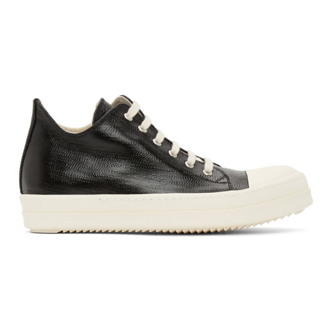 Photo: Rick Owens Drkshdw Black Lacquered Low Sneakers