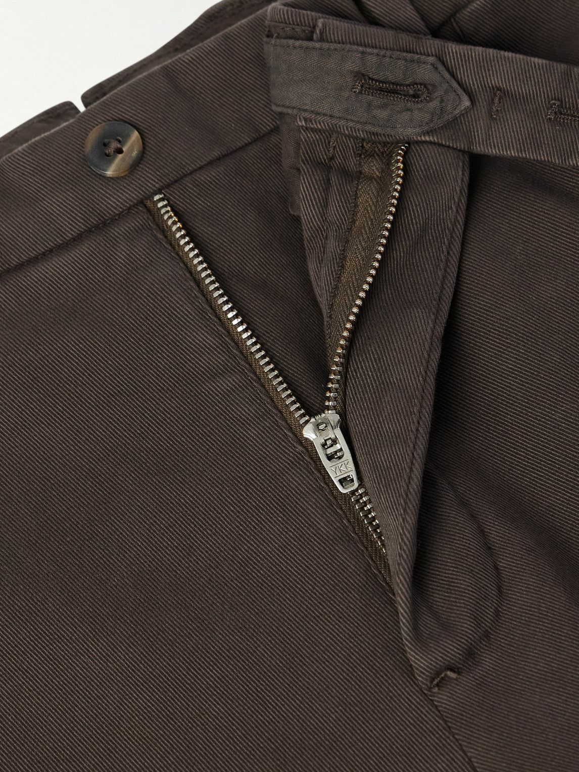 Boglioli - Tapered Cotton-Blend Twill Trousers - Brown
