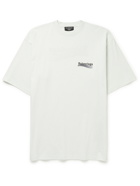 BALENCIAGA - Logo-Embroidered Cotton-Jersey T-Shirt - White