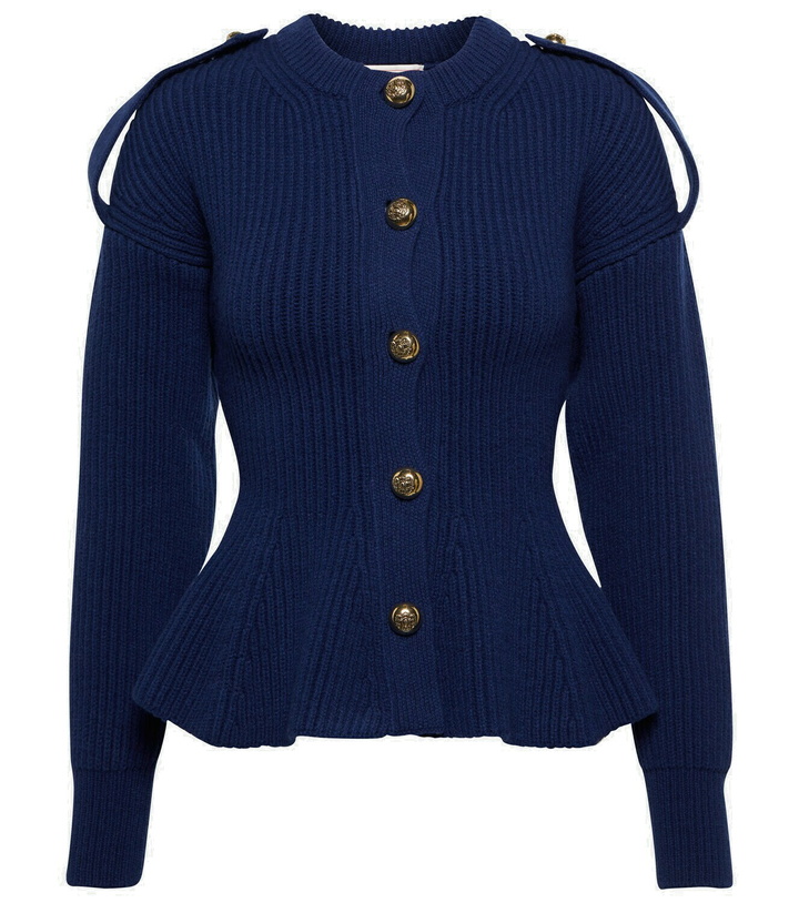 Photo: Alexander McQueen Peplum wool-blend cardigan