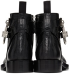 Givenchy Black Lizard Padlock Boots