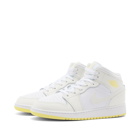 Air Jordan 1 Mid Fund GS Sneakers in Sail/Light Laser Orange/White