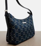 Gucci Lady Lunetta GG Small denim shoulder bag